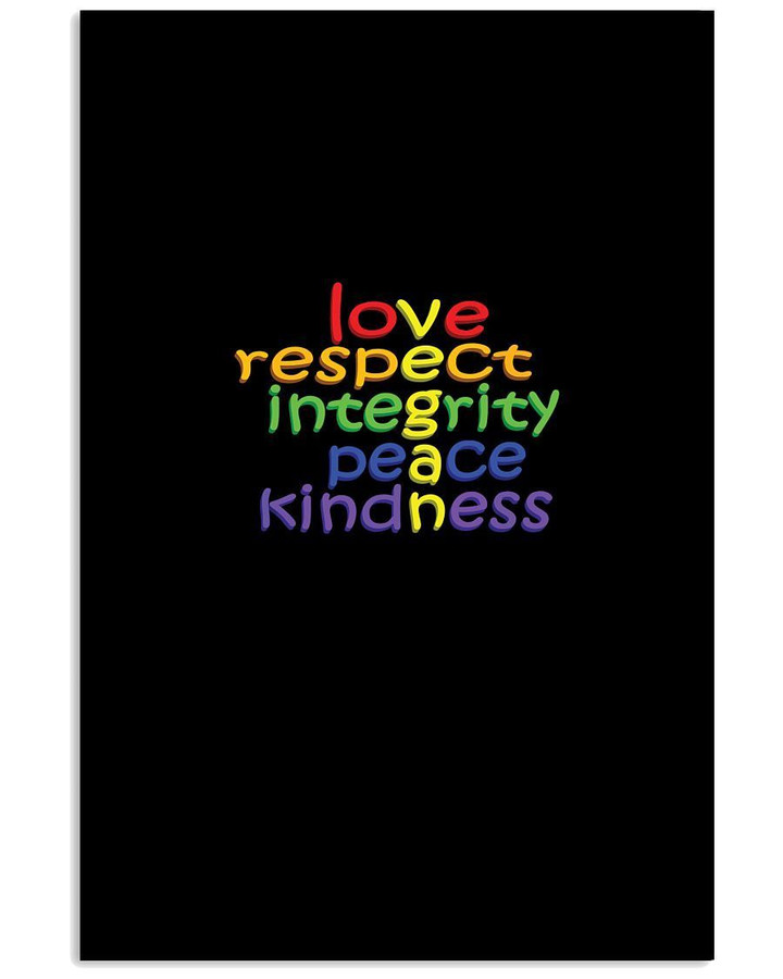 Love Respect Intergrity Peace Kindness Gift For Vegan Lovers Vertical Poster