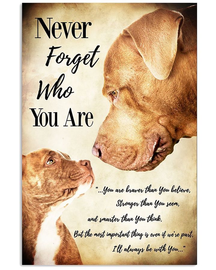 Never Forget Who You Are Lovely Pitbull Message Gifts For Dog Lovers Vertical Poster