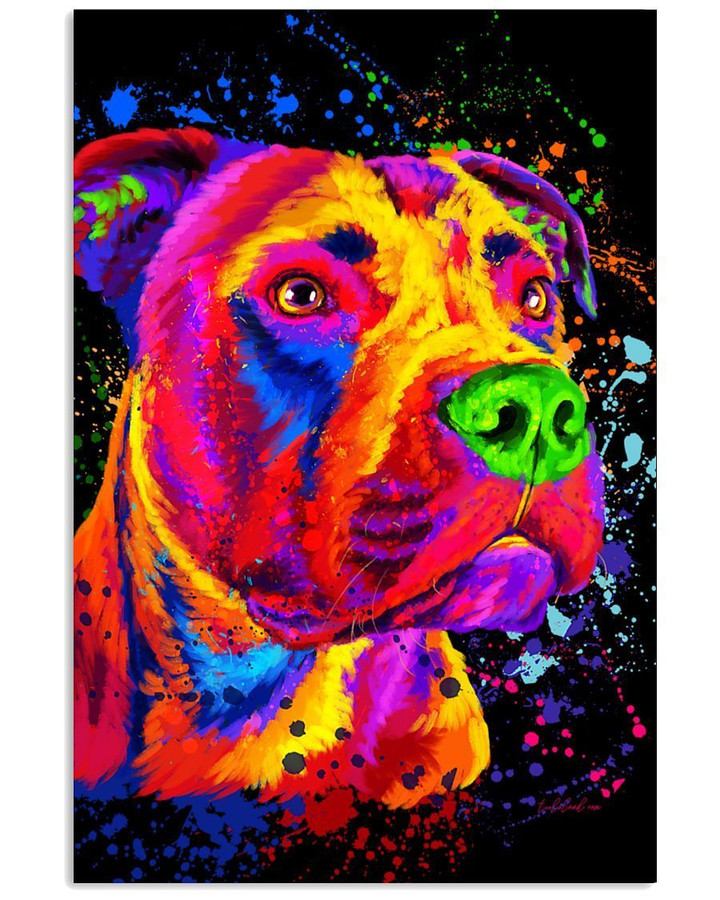Pitbull Water Color Gifts For Dog Lovers Vertical Poster