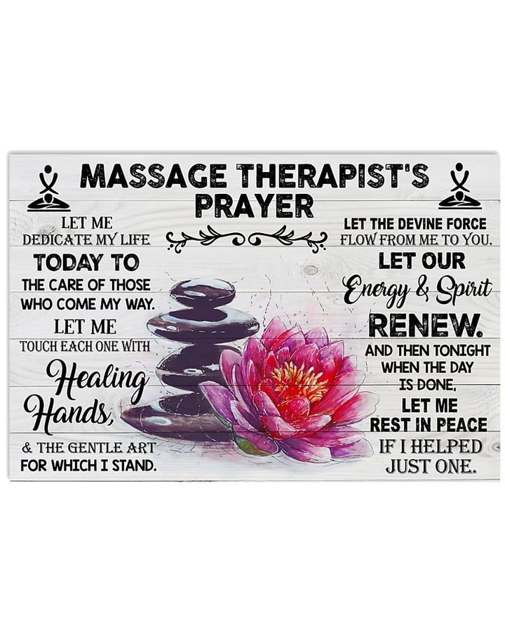 Massage Therapist's Prayer Custom Design Gift For Friends Horizontal Poster
