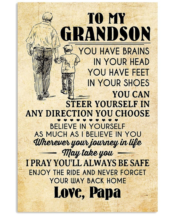 I Pray You'll Always Be Safe Lovely Message From Papa Gifts For Grandson Vertical Poster