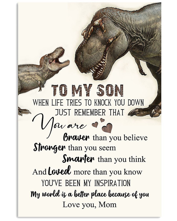 To My Son When Life Tries To Knock You Down Gifts Vertical Poster