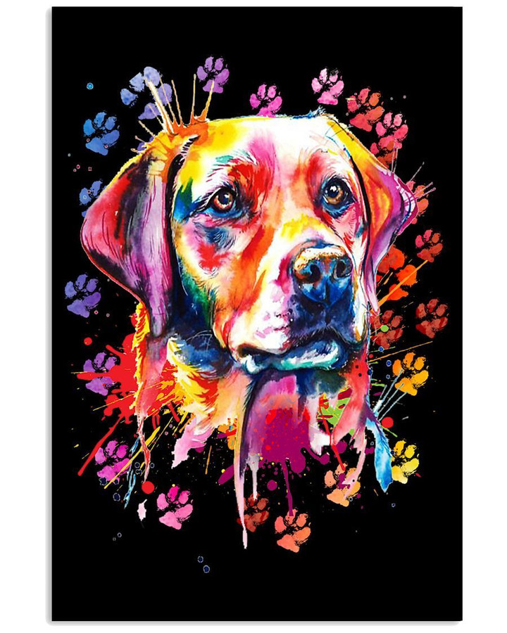 Labrador Paw Color Graphic Gift For Labrador Lovers Vertical Poster