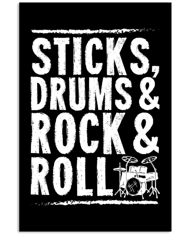 Sticks Drums Rock And Roll Trending For Music Instrument Lovers Vertical Poster