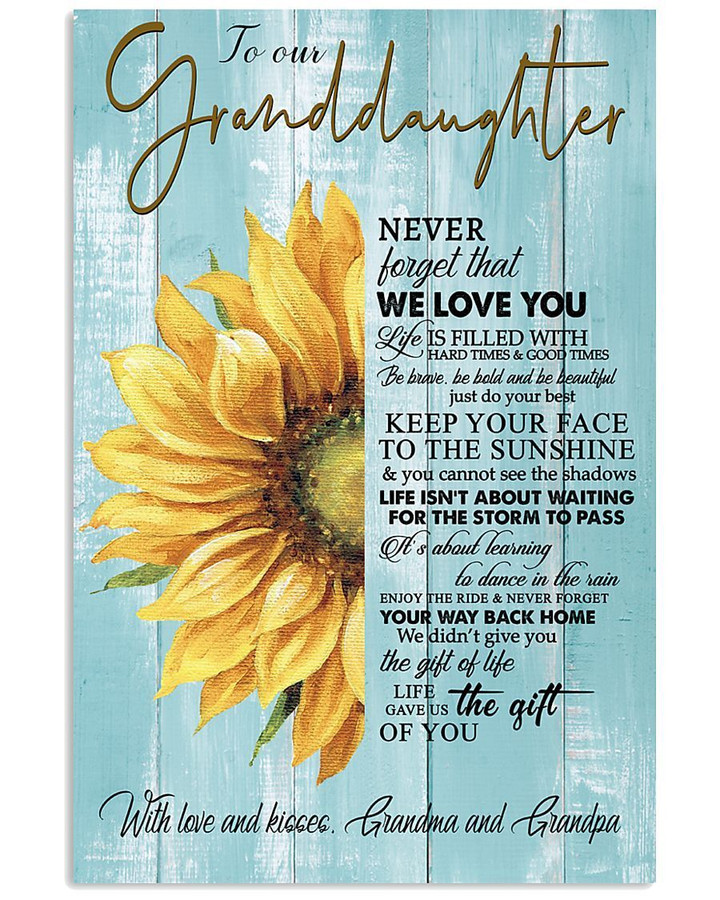 Never Forget That We Love You Quote Gift For Granddaughter From Grandma And Grandpa Vertical Poster