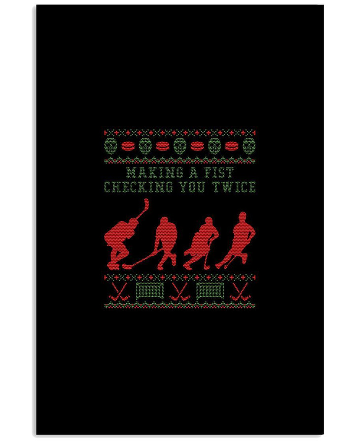 Making A Fist Checking You Twice Hockey Custom Design For Sport Lovers Vertical Poster
