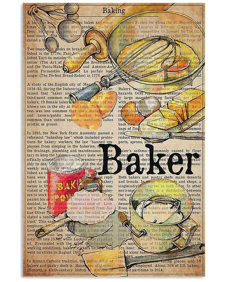 Baker Definition Funny Gift For Bakers Vertical Poster