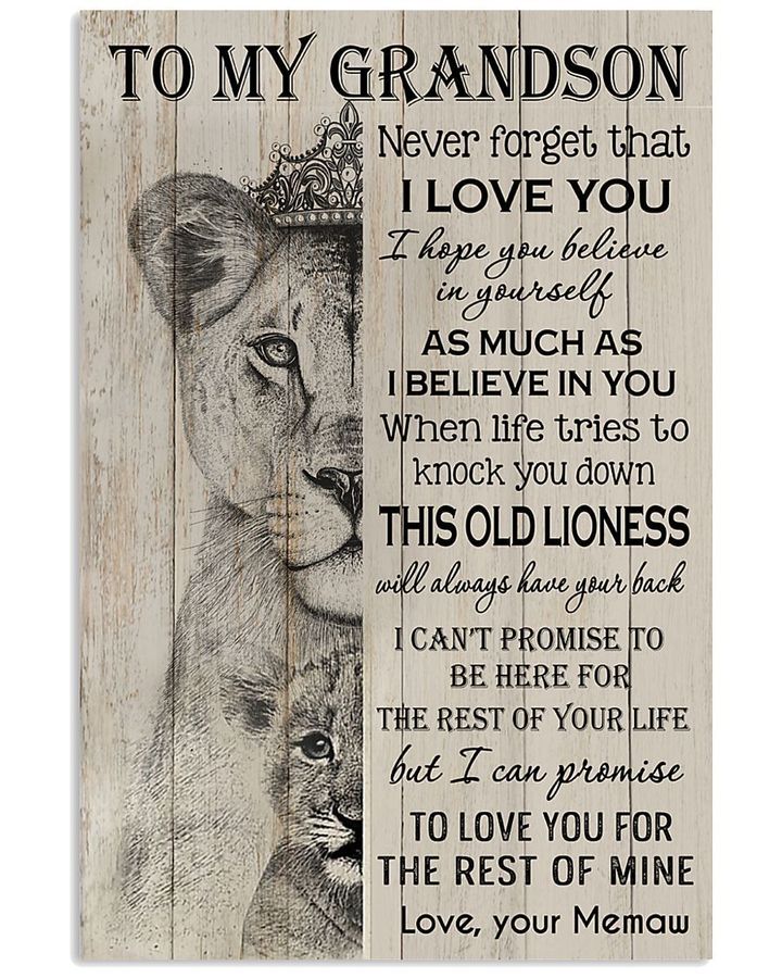 Never Forget That I Love You Quote Gift For Grandson From Memaw Vertical Poster
