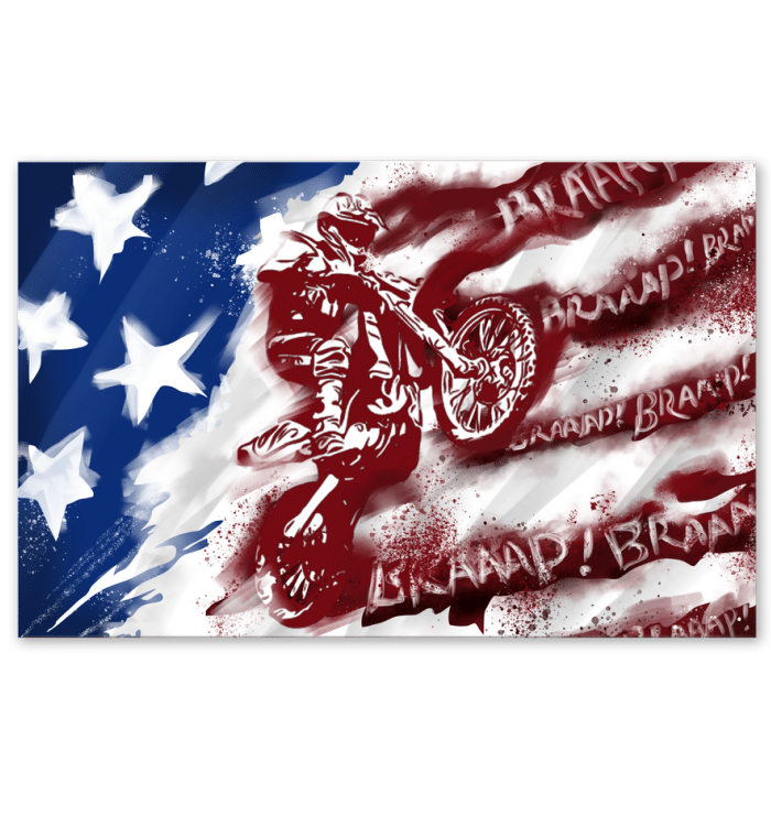 America Flag Special Custom Design For Motorbike Lovers Horizontal Poster