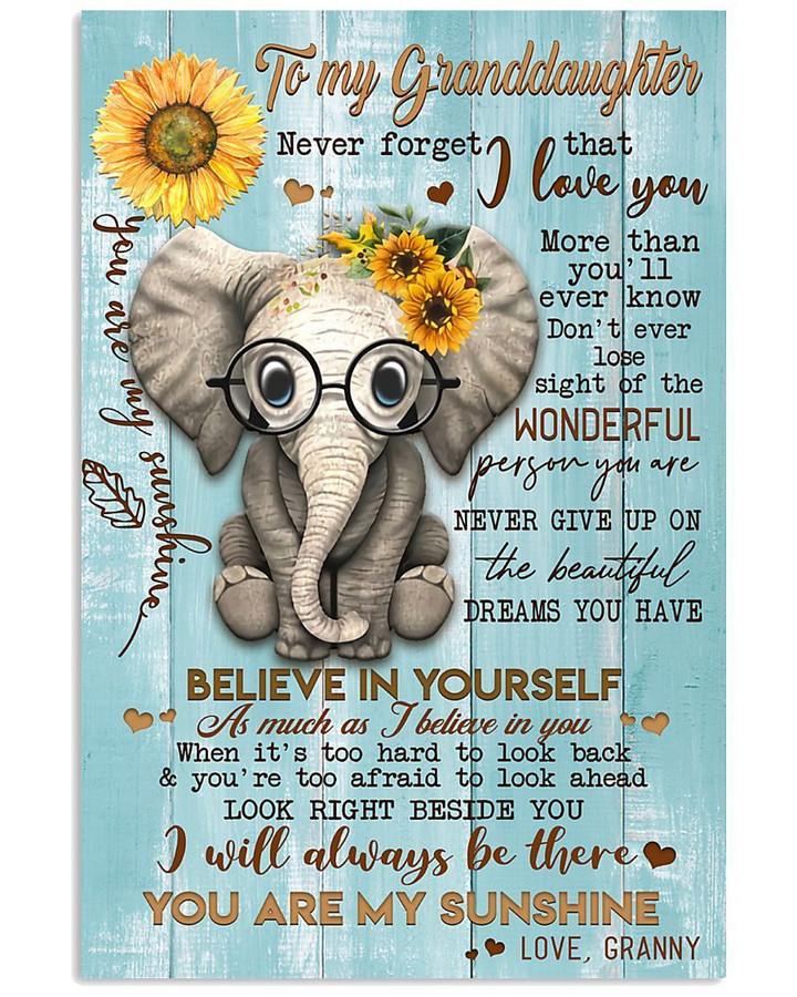 Never Forget That I Love You Quote Gift For Granddaughter From Granny Vertical Poster
