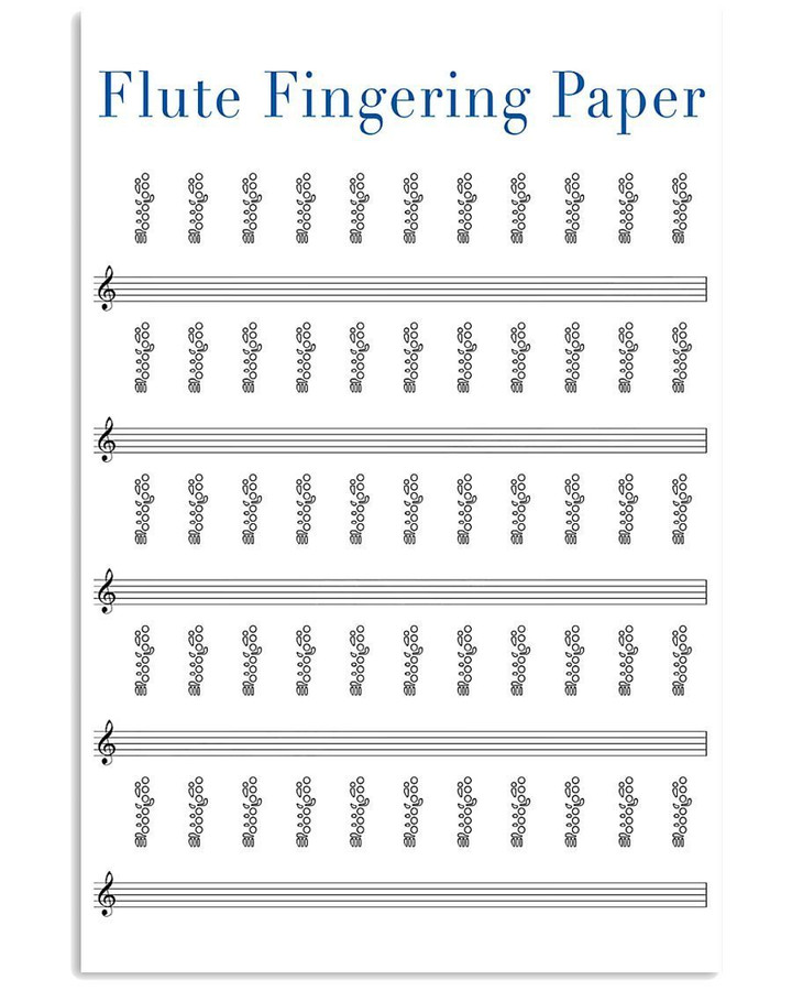 Flute Fingering Paper Special Custom Design For Music Lovers Vertical Poster
