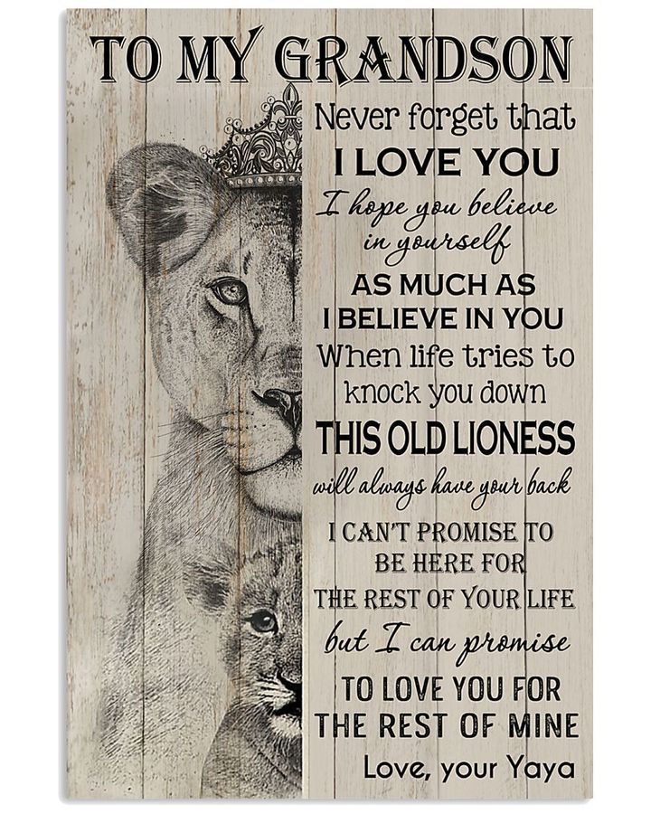 Never Forget That I Love You Quote Gift For Grandson From Yaya Vertical Poster
