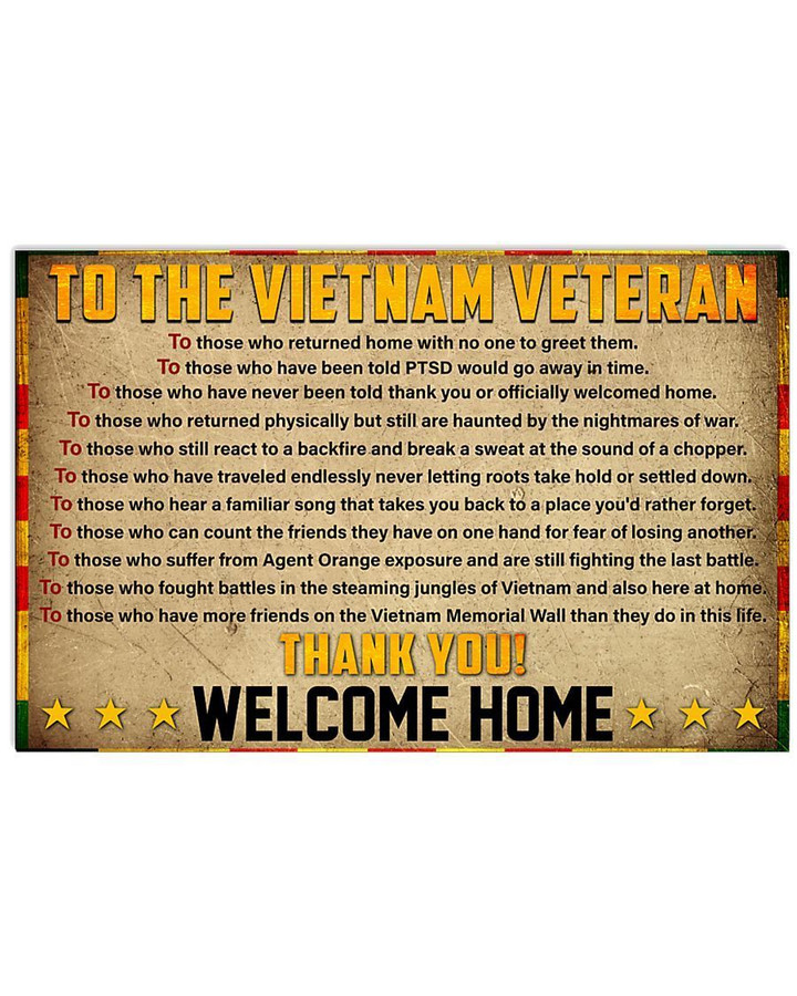 To The Vietnam Veteran Thank You Perfect Gift For Veterans Day Horizontal Poster