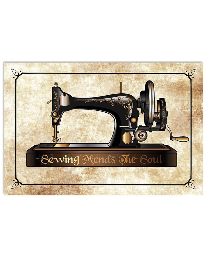 Sewing Mends The Sould Special Custom Design For Sewing Lovers Horizontal Poster