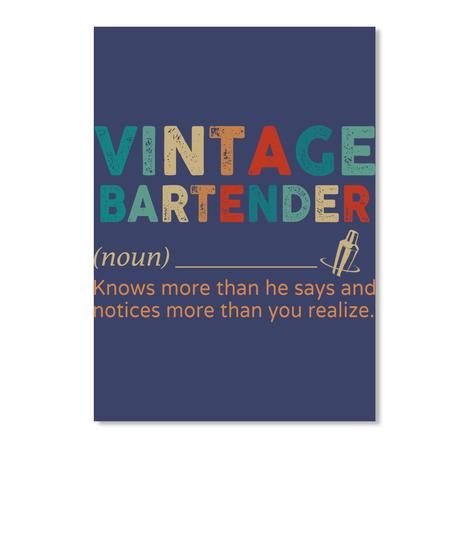 Define Of Vintage Bartender Gifts Peel & Stick Poster
