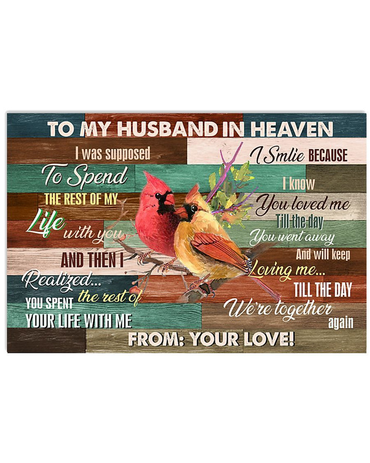 Cardinal Husband In Heaven Gift Love You Forever And Always For Family Horizontal Poster