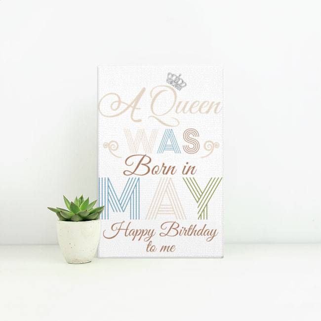 A Queen Was Born In May Simple Custom Design For Birthday Gift Matte Canvas