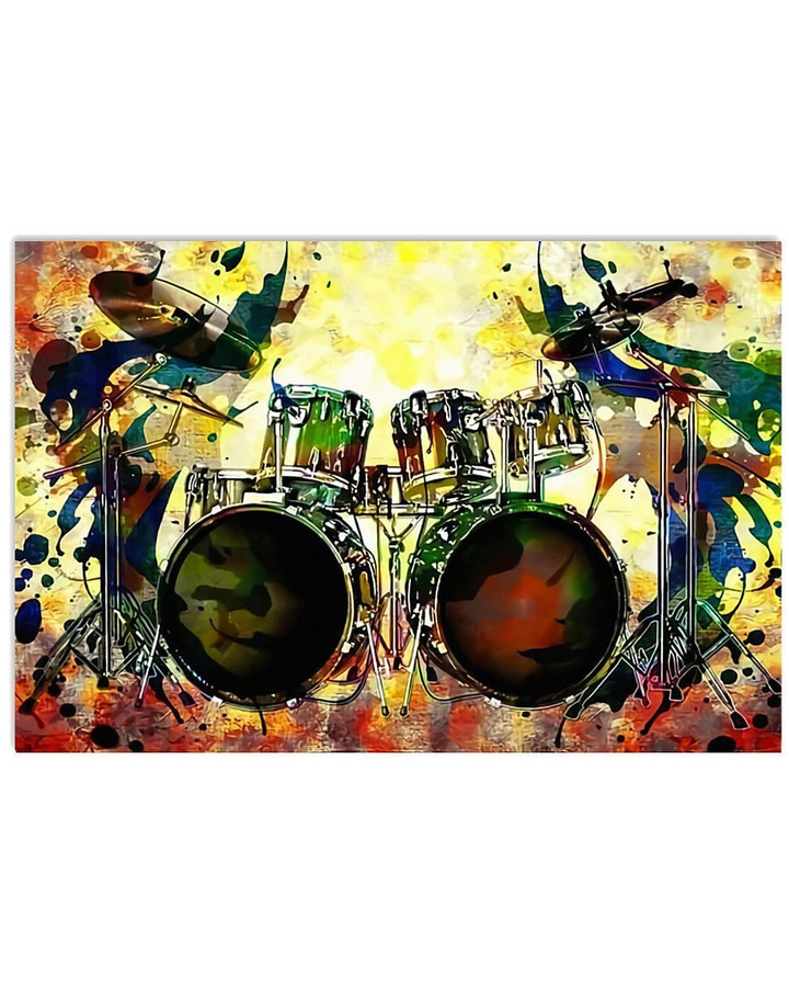 Playing Drums Unique Custom Design For Music Instrument Lovers Horizontal Poster