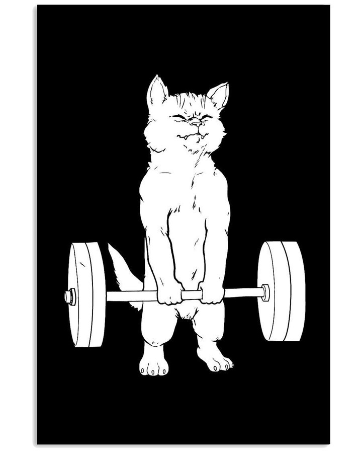 Cat Deadlift Trending For Weightlifting Lovers Vertical Poster