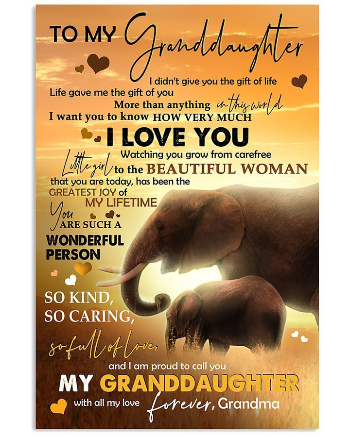 That's Messages For Granddaughter Who Loves Elephant From Grandma Vertical Poster