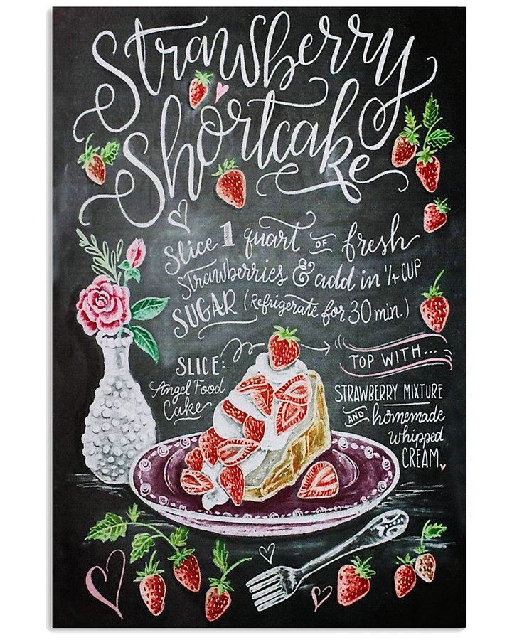 Baking Strawberry Short Cake Poster Trending Gift For Baker Vertical Poster