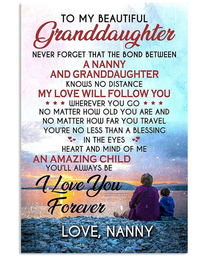 I Love You Forever Quote Gift For Granddaughter From Nanny Vertical Poster