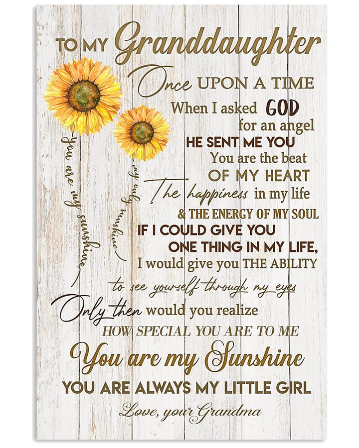 You Are My Sunshine Quote Gift For Granddaughter Vertical Poster
