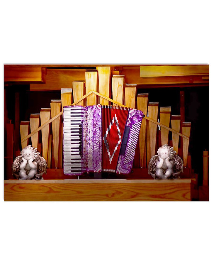 Accordion And Angels Poster Gift For Music Lovers Horizontal Poster
