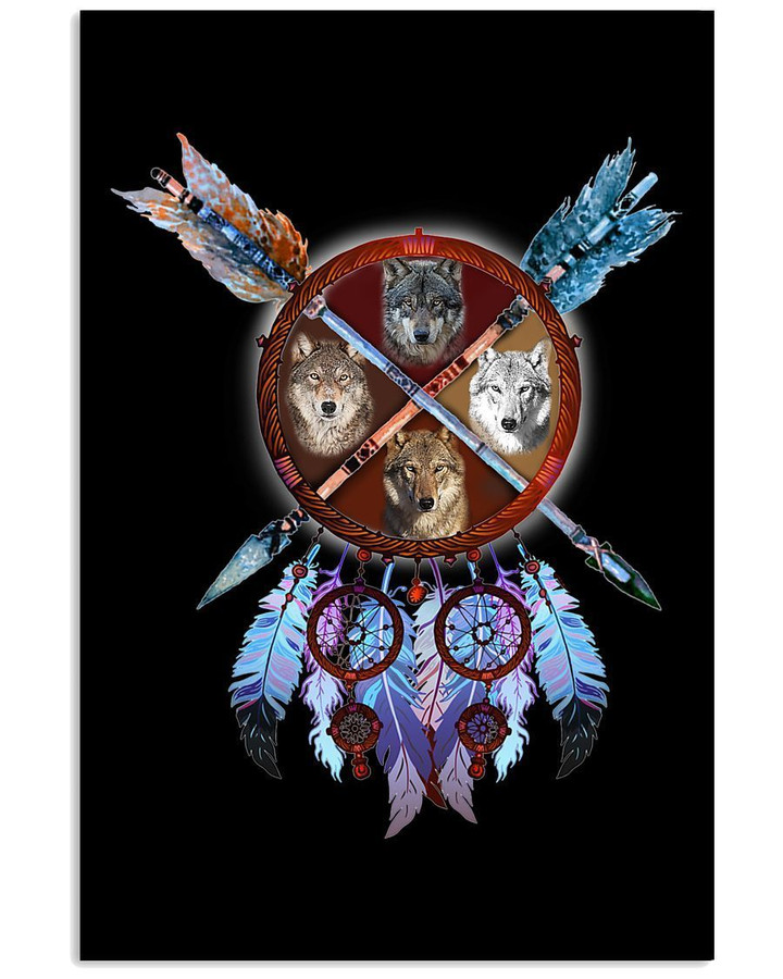 Wolf Dream Catcher Special Gift For Wolf Lovers Vertical Poster