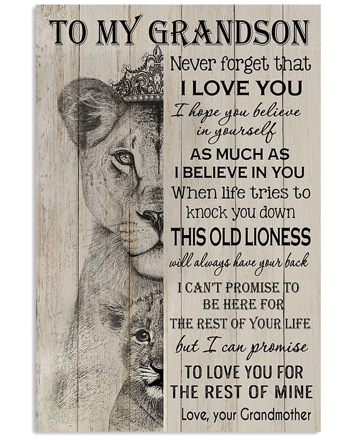 Never Forget That I Love You Quote Gift For Grandson From Grandmother Vertical Poster