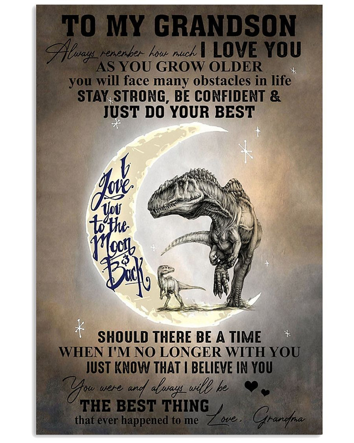 To My Grandson I Love You To The Moon And Back Vertical Poster