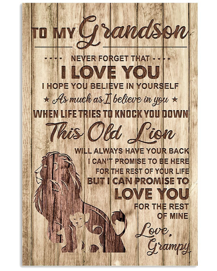 Lions Love Message Of Grampy To Grandson Trending Vertical Poster