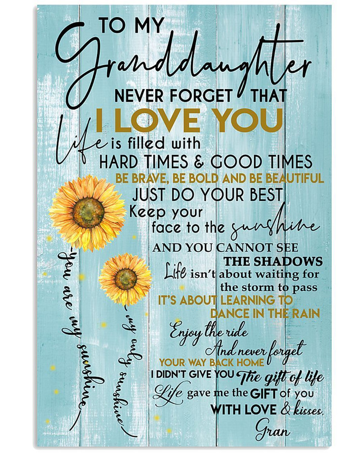 Never Forget That I Love You Gift For Granddaughter From Gran Vertical Poster