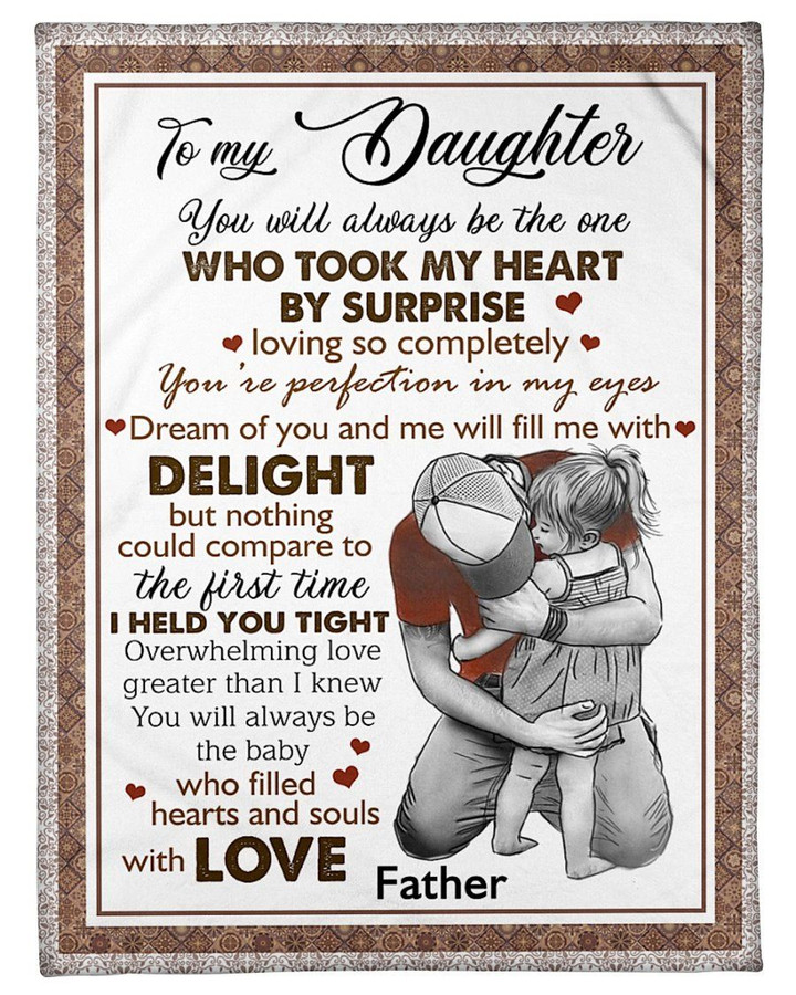 Perfection In My Eyes Father To Daughter Sherpa Fleece Blanket