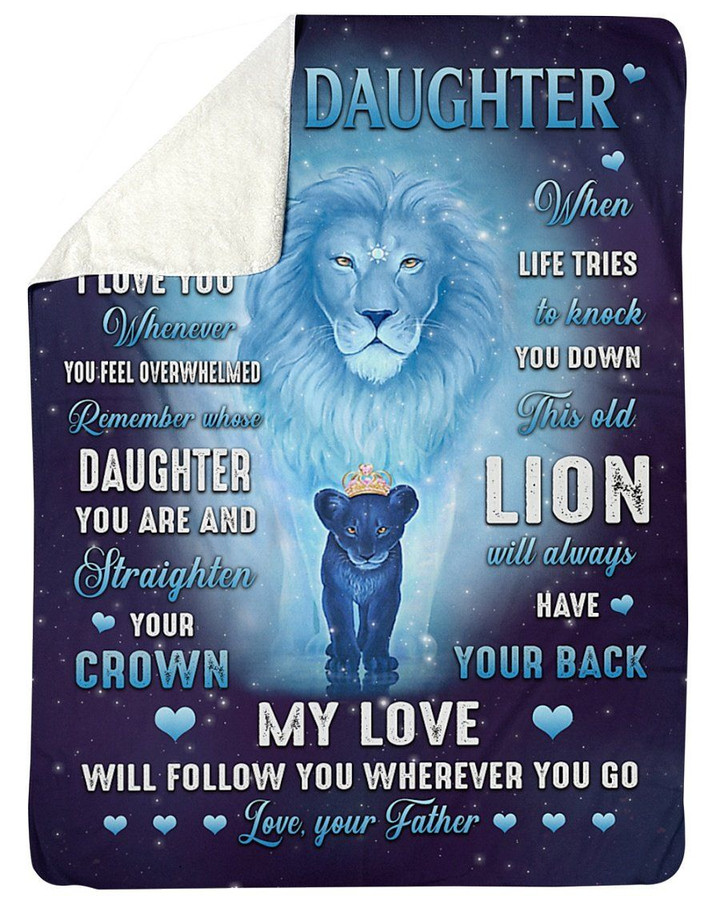 Father To Daughter Remember Whose Daughter You Are Sherpa Fleece Blanket
