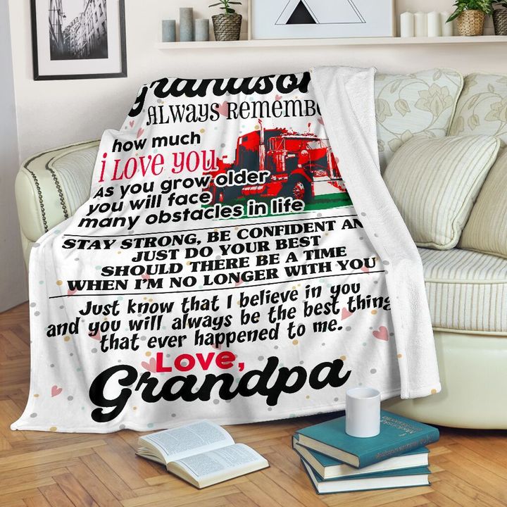 Gift For Grandson Stay Strong And Be Confident Sherpa Fleece Blanket Sherpa Blanket