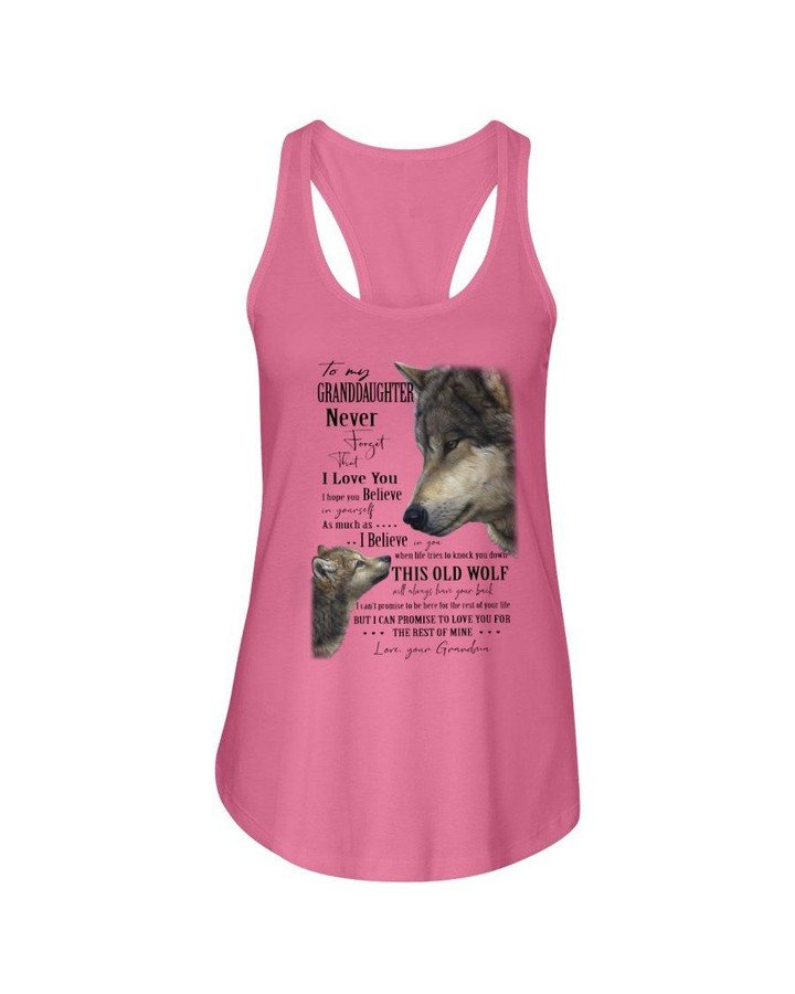 Grandma Gift For Granddaughter Wolf This Old Wolf Will Have Your Back Ladies Flowy Tank
