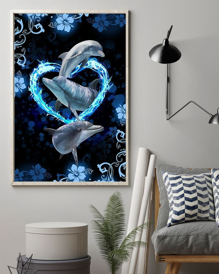 Dolphin With Love Simple For Animal Lovers Vertical Poster