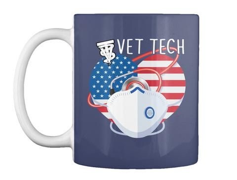 Vintage Funny With Us Flag Gift For Vet Tech Mug