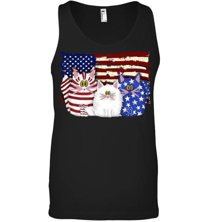 Cat Happy America Independence's Day Unique Unisex Tank Top