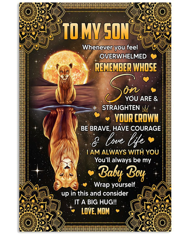 Be Brave Have Courage Love Life Lion Mom To Son Fleece Vertical Poster
