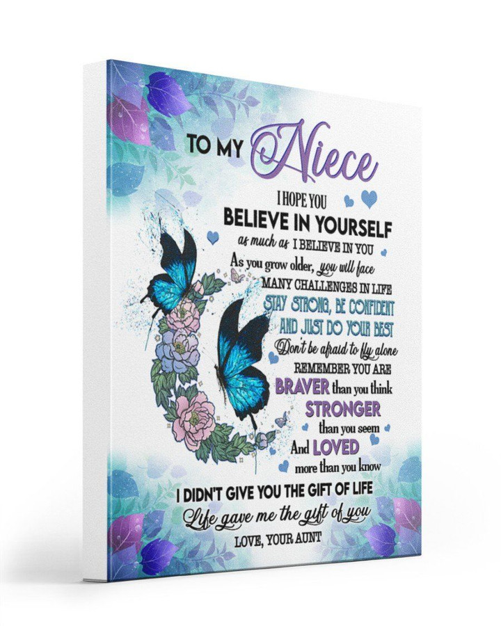 I Love You Believe In Yourself Special Gift For Niece From Aunt Matte Canvas Matte Canvas