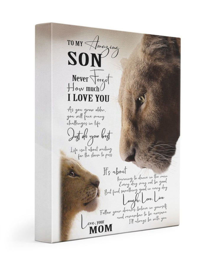 Follow Your Dream Believe In Yourself Son's Gift From Mom Lions Matte Canvas Matte Canvas