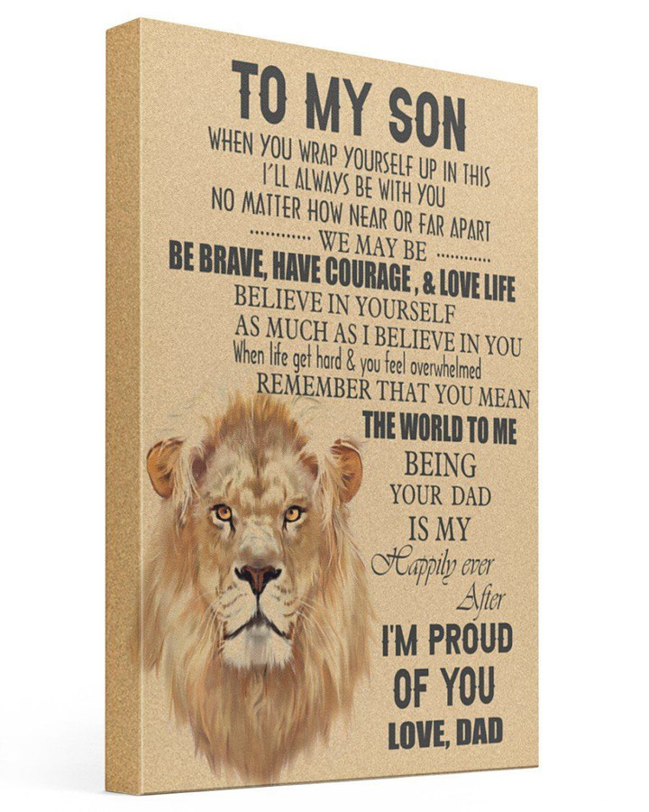 Lion Dad To Son I'm Proud Of You Matte Canvas