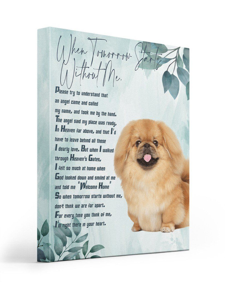 An Angel Came Called My Name Matte Canvas Tan Pekingese Matte Canvas