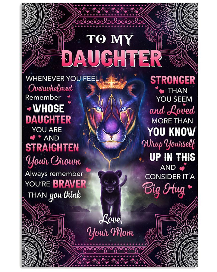 Lion Mom To My Daughter Fleece Consider It A Big Hug Vertical Poster