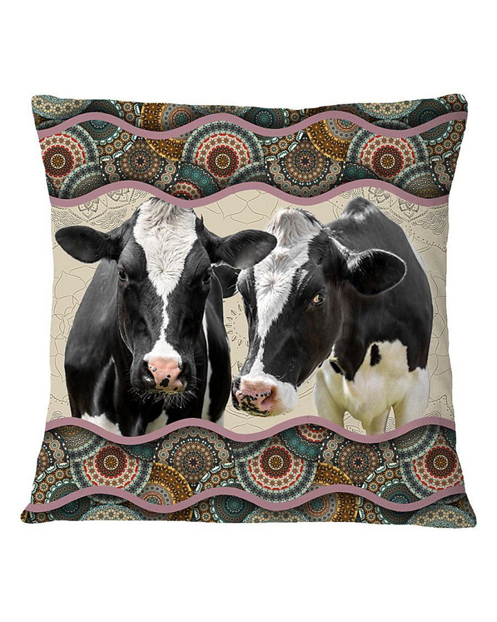 With Flowers Gift For Cow Lovers Pillow Cover