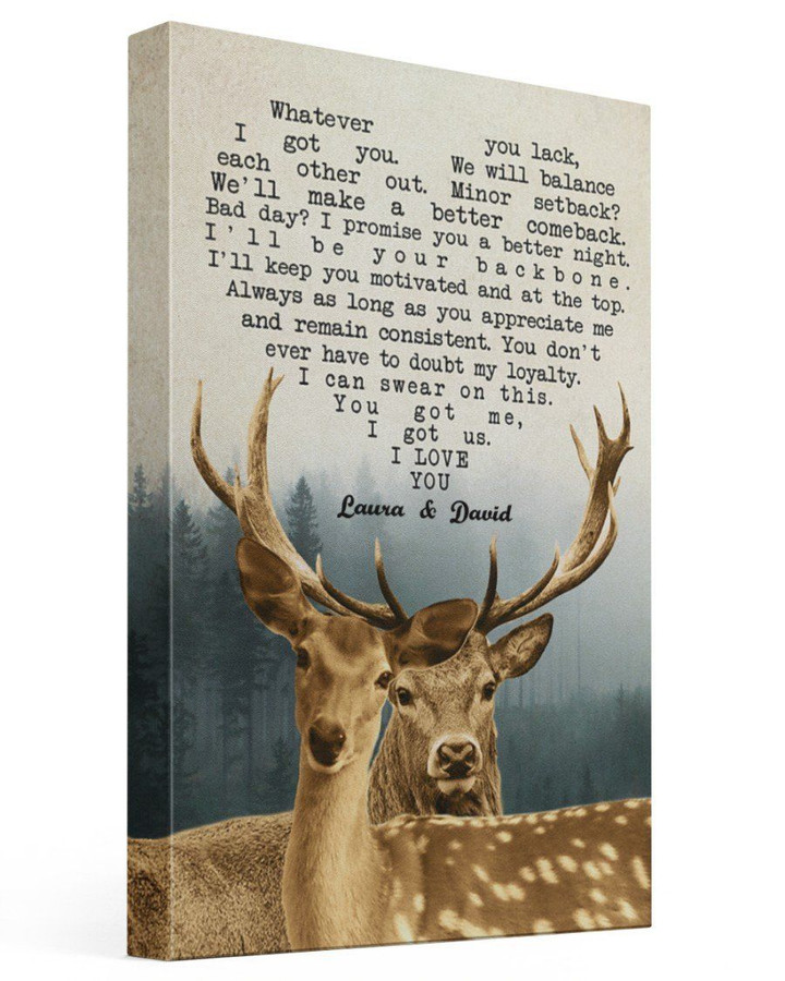 I Promise You A Better Night Deer Custom Name Husband Gift For Wife Laura And David Matte Canvas
