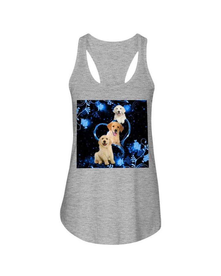 With Twinkling Blue Heart Gift For Golden Retriever Lovers Ladies Flowy Tank