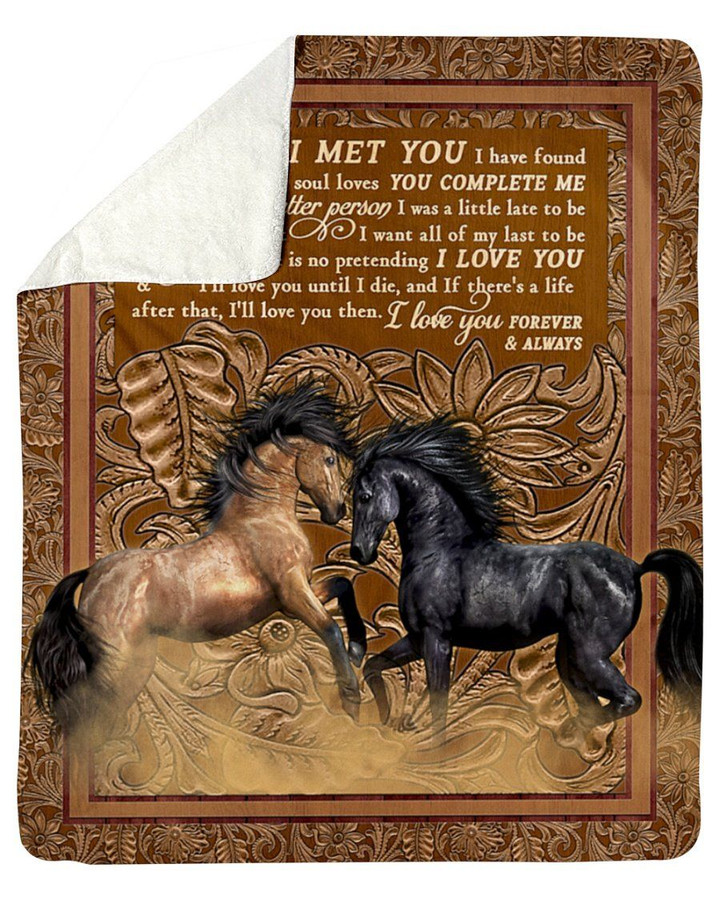Horse I'll Love You Then Gift For Lover Sherpa Fleece Blanket Sherpa Blanket